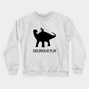 Children at Play Riding a Dinosaur Shirt Crewneck Sweatshirt
